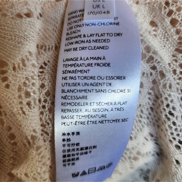 FREE PEOPLE NEW IVORY KNIT NEW DRESS SIZE LARGE - Picture 8 of 10